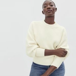 Everlane Texture Cotton Crew Canvas contrast trim XS NWT